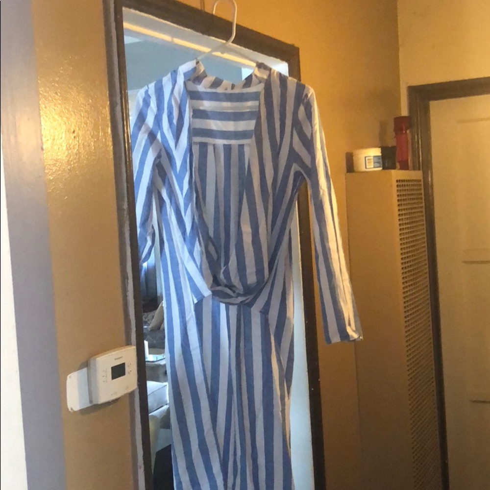 Very trendy blue and white ladies top size L